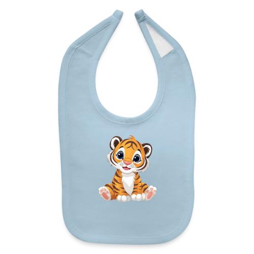 Adorable Cartoon Tiger Cub with Innocent Eyes - Baby Bib