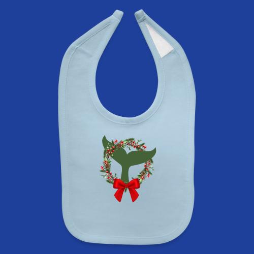 Holiday Whale Tail Wreath - Baby Bib