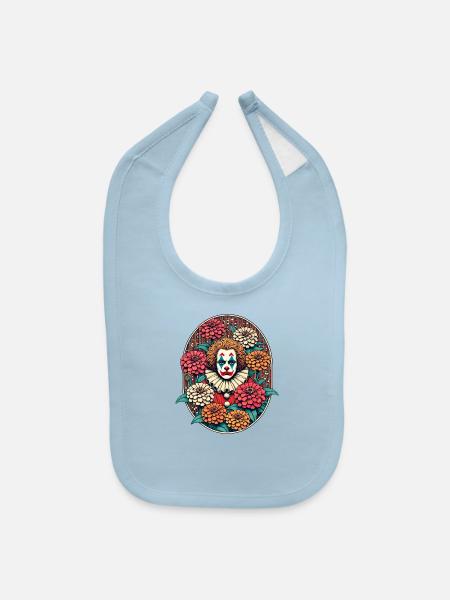 Sad Clown - Baby Bib - light blue - Front