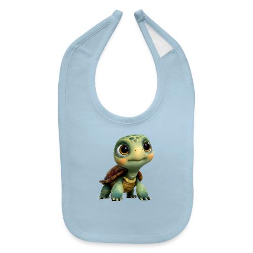 Adorable Cartoon Baby Turtle with Big Eyes - Baby Bib