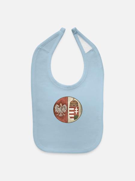 Pologne Hongrie Crest Deluxe Vintage Style - Bavette pour bébé - bleu pâle - Devant