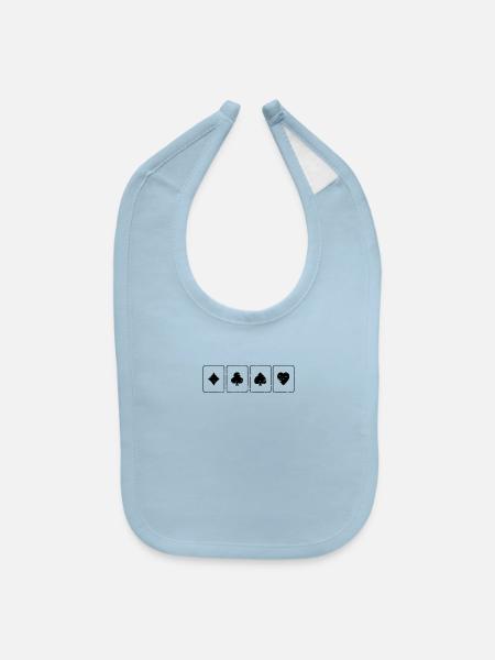 Poker - Baby Bib - light blue - Front