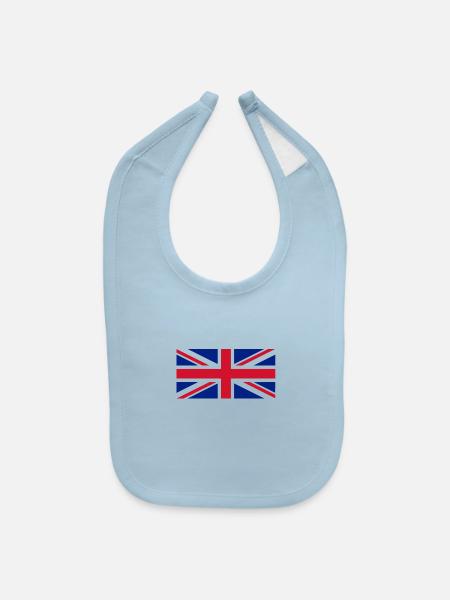 UK flag - Baby Bib - light blue - Front