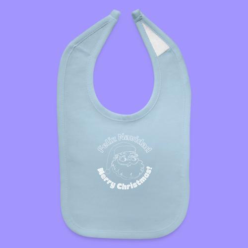 Feliz Navidad Merry Christmas Santa Claus Line Art - Baby Bib