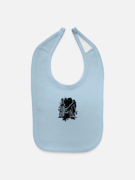 Oil Rig Drilling Pump - crude oil - Baby Bib - light blue - Front