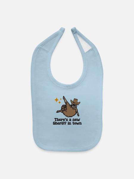 There's A New Sheriff In Town - Baby Bib - light blue - Front
