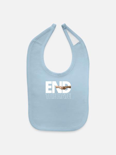 End The Hate - Baby Bib - light blue - Front
