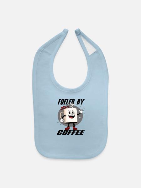 Fueled By Coffee Coffee Barista Espresso Coffee - Baby Bib - light blue - Front