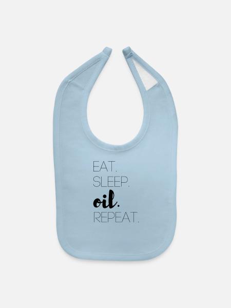 Eat Sleep Oil Repeat Essential Oil - Baby Bib - light blue - Front