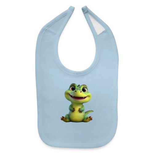 Playful Cartoon Baby Alligator - Baby Bib