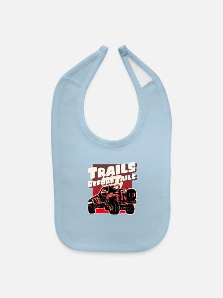 Trails Before Tails Monster Truck - Baby Bib - light blue