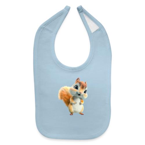 Adorable Cartoon Baby Squirrel Smiling - Baby Bib