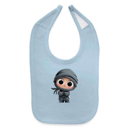 Cute Cartoon Baby Ninja Standing with Big Smile - Baby Bib