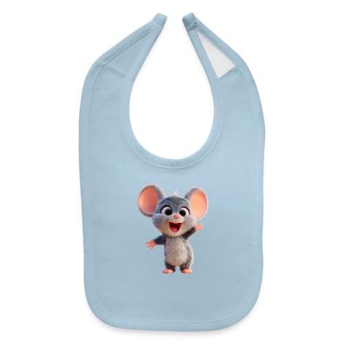 Joyful Cartoon Baby Mouse Arms Up - Baby Bib