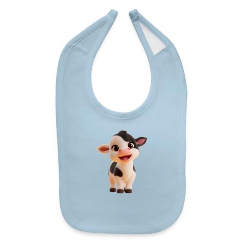 Joyful Cartoon Baby Cow Standing - Baby Bib