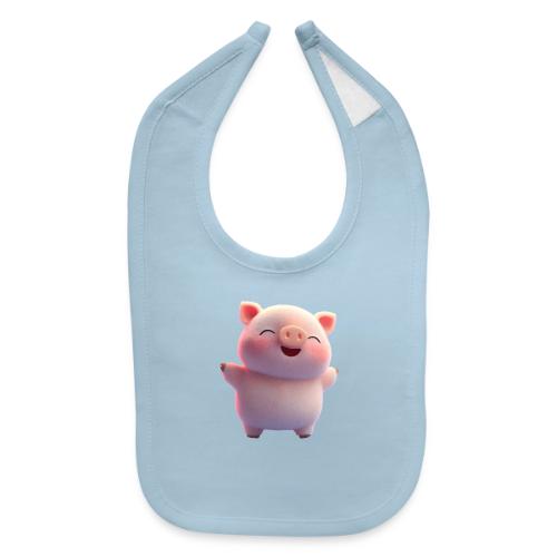 Cute Cartoon Baby Pig Standing Arms Up - Baby Bib