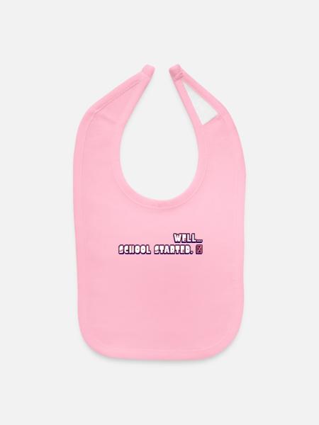 Well SCHOOL started Funny Student design  - Baby Bib - light pink - Front