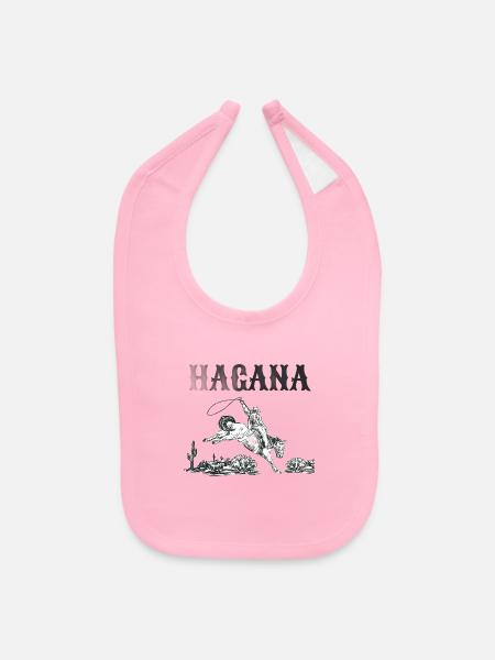 Yellow And Black Rodeo Show - Baby Bib - light pink - Front