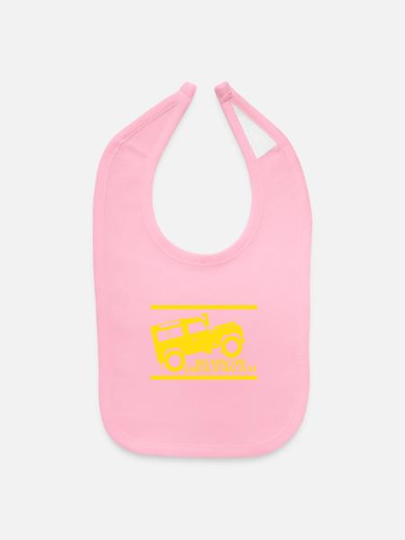 Earth gift offroad vehicle - Baby Bib - light pink - Front