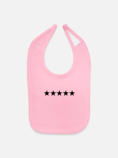 5 stars - Baby Bib - light pink - Front