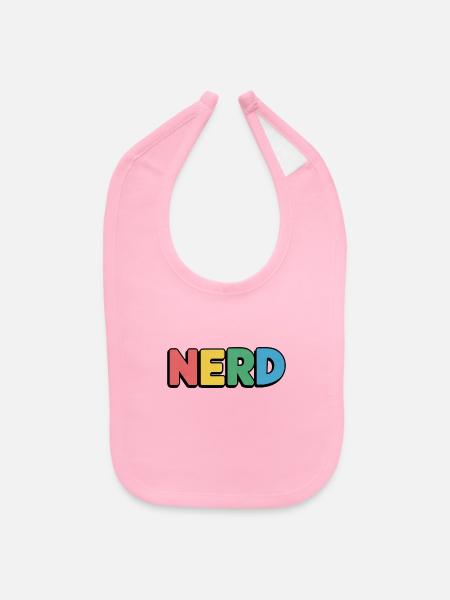 nerd - Baby Bib - light pink - Front