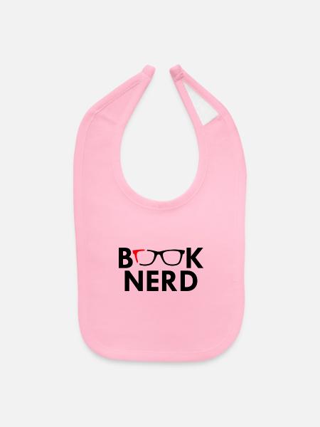 Book Nerd - Baby Bib - light pink - Front