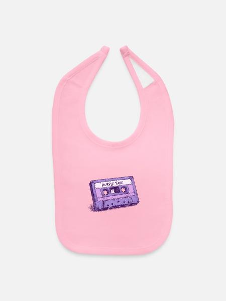 Purple Tape - Baby Bib - light pink - Front