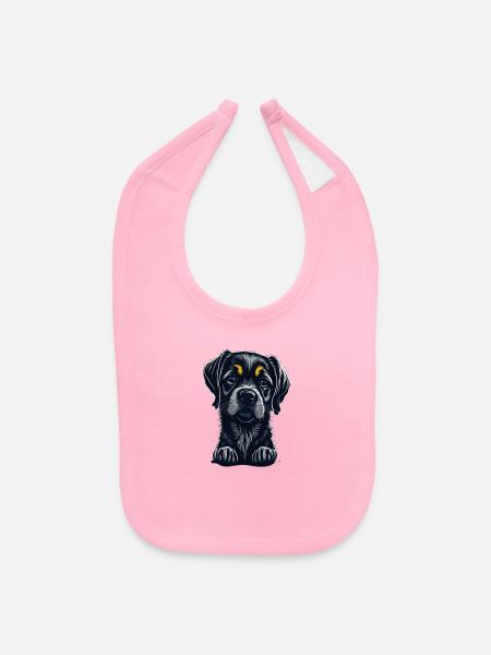 sad dog - Baby Bib - light pink - Front
