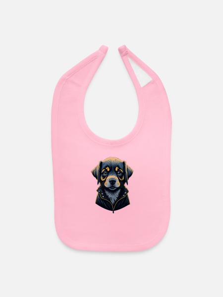 sad dog - Baby Bib - light pink - Front