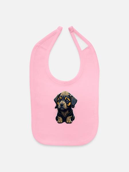 sad dog - Baby Bib - light pink - Front