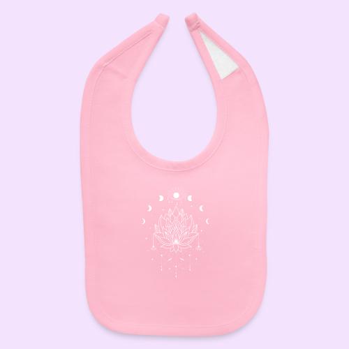 Third Eye White Lotus Flower - Moon Cycle Design - Baby Bib