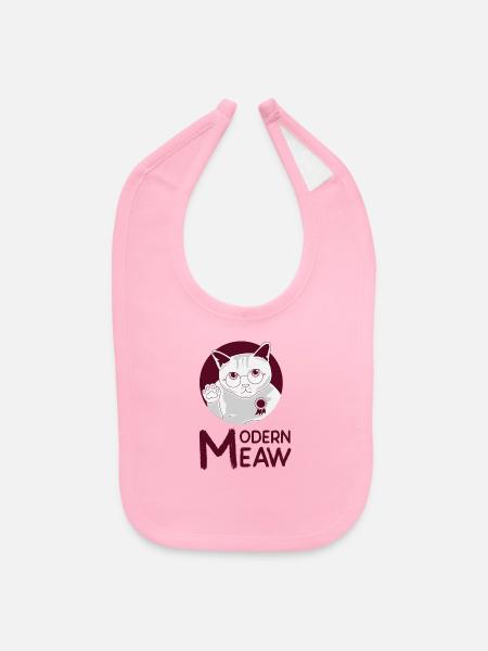 Modern Meow - Baby Bib - light pink - Front