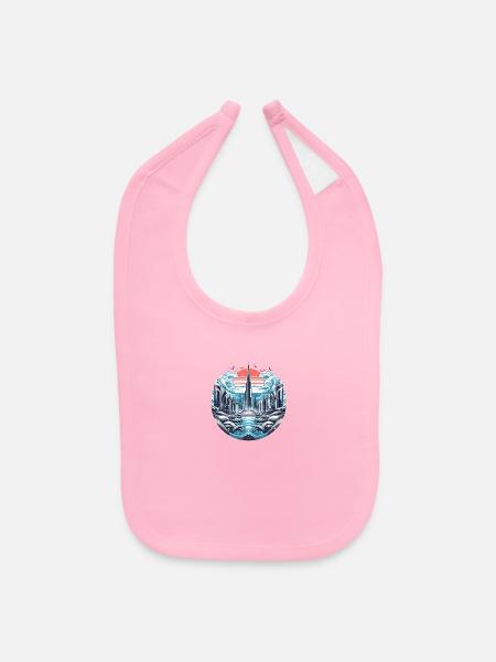 Modern City - Baby Bib - light pink - Front