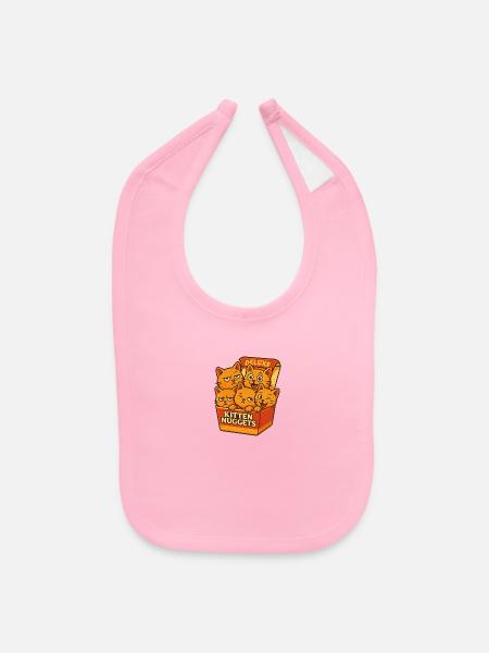 Kitten Nuggets Deluxe Drôle Chat Nugget Box Meme - Bavette pour bébé - rose clair - Devant