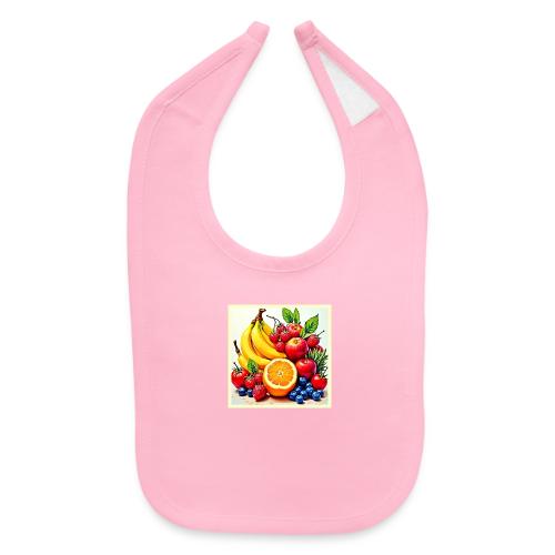 Vibrant Fresh Fruit Delight Design - Baby Bib