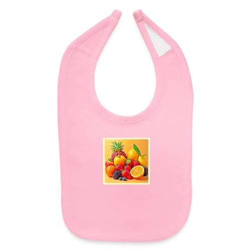 Fresh Bounty: Vibrant Fruit Harvest Art - Baby Bib