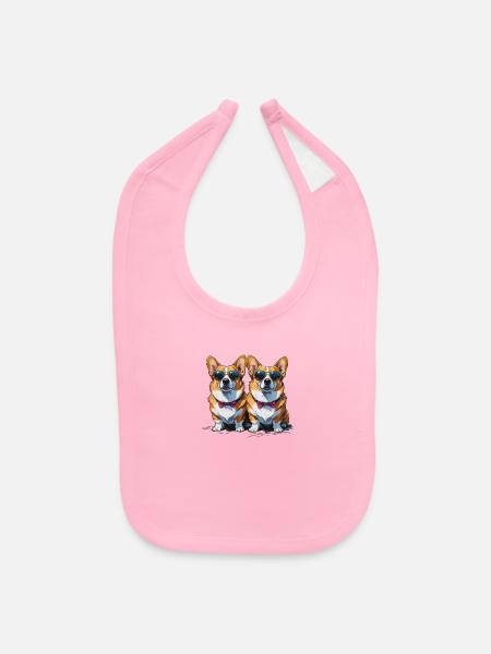 Corgi Dread Deluxe - Bavette pour bébé - rose clair - Devant