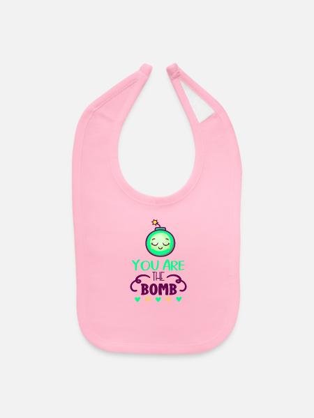 You Are The Bomb - Baby Bib - light pink - Front
