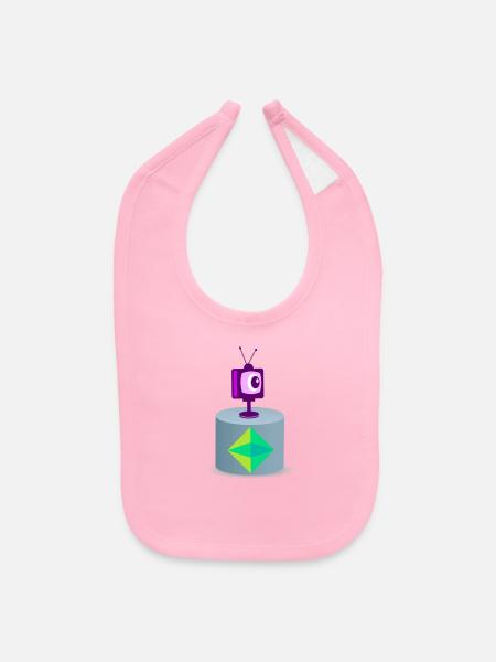 The tv monitor logo design in T shirts cloths - Baby Bib - light pink - Front