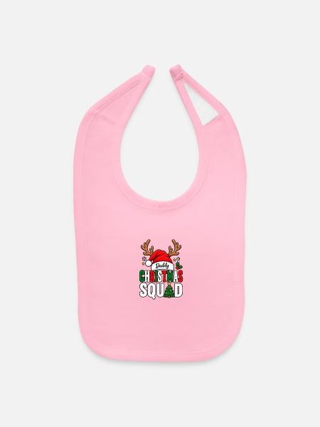 Christmas Squad Dad - Baby Bib - light pink - Front