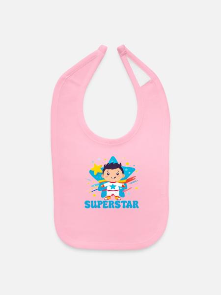 Superstar - Baby Bib - light pink - Front