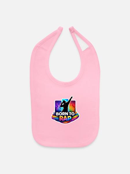 Born to Rap Neon Silhouette - Baby Bib - light pink - Front