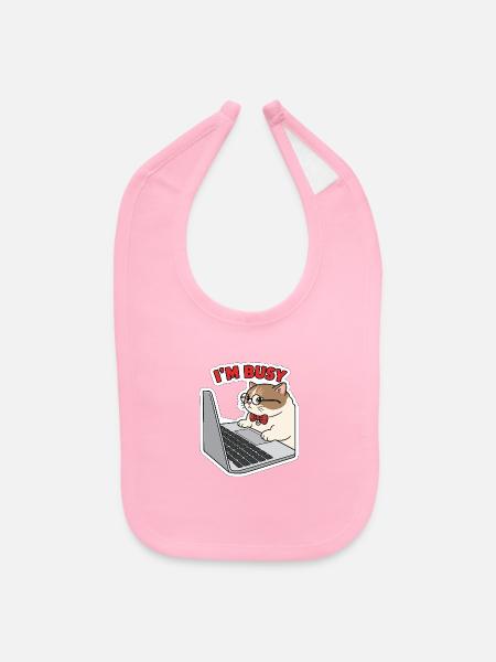 cat - Baby Bib - light pink - Front