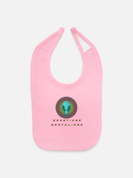 Greetings Earthlings Alien - Baby Bib - light pink - Front