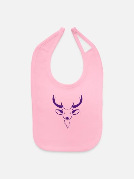 Stag - Baby Bib - light pink - Front