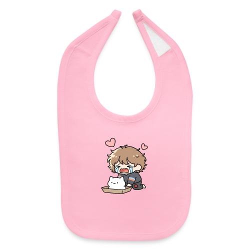 Crying Chibi Boy with Stray Cat - Baby Bib