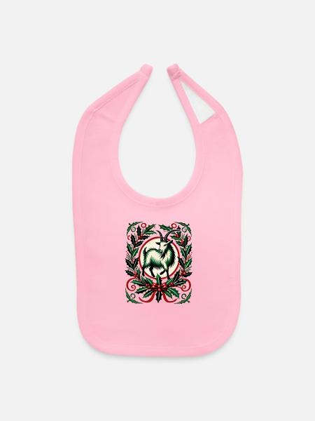 Yuletide Forest Stag - Baby Bib - light pink - Front