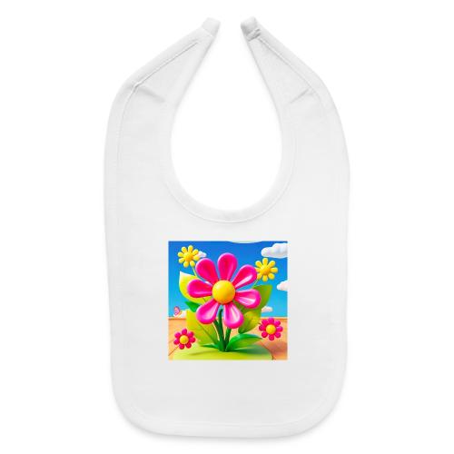 Pink Floral Peace | Sky & Nature Design - Baby Bib