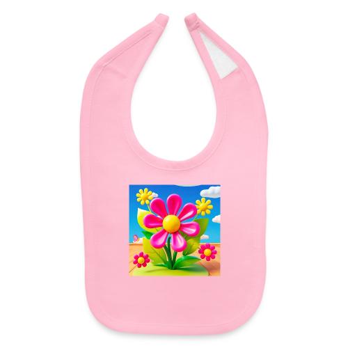 Pink Floral Peace | Sky & Nature Design - Baby Bib