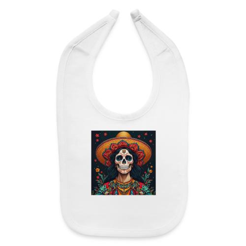 Charra Skull Art | Traditional Mexican Design - Baby Bib